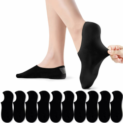 Sneaker Socken Damen 10 Paar Sportsocken für Damen Füsslinge Füßlinge No Show Socken Footies Unsichtbare Großes Silikonpad Verhindert Verrutschen Herren 47-50 10*schwarz Angebot bei HelloDeals