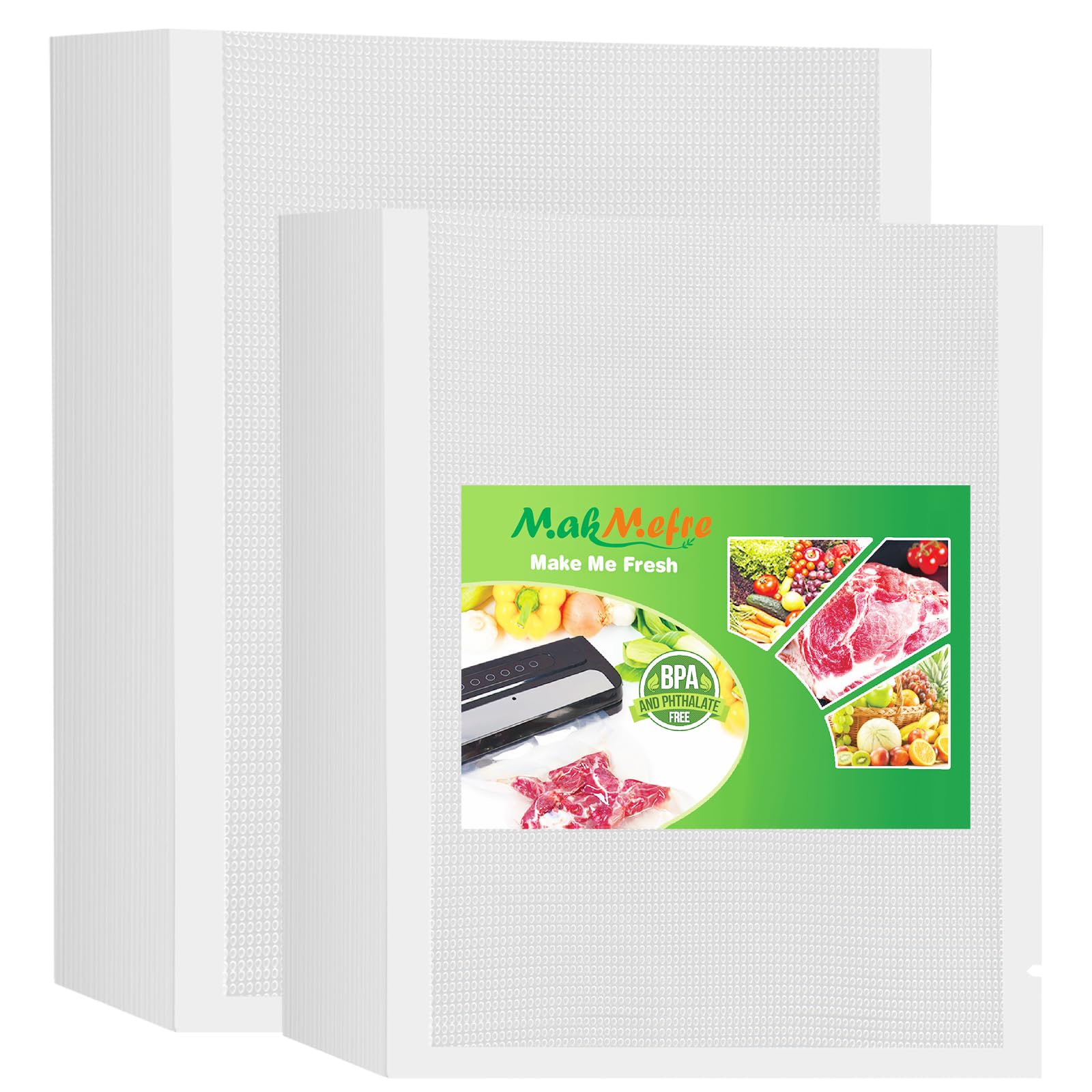 MakMeFre 100 Beutel (50) 15x25cm und (50) 20x30cm Profi Vakuumbeutel Vakuumierbeutel für Alle Vakuumierer und Lebensmittel Vakuumiergerät,Kochfest und BPA-frei Sous Vide Gefrierbeutel 100Beutel=(50)15x25cm+(50)20x30cm Angebot bei HelloDeals