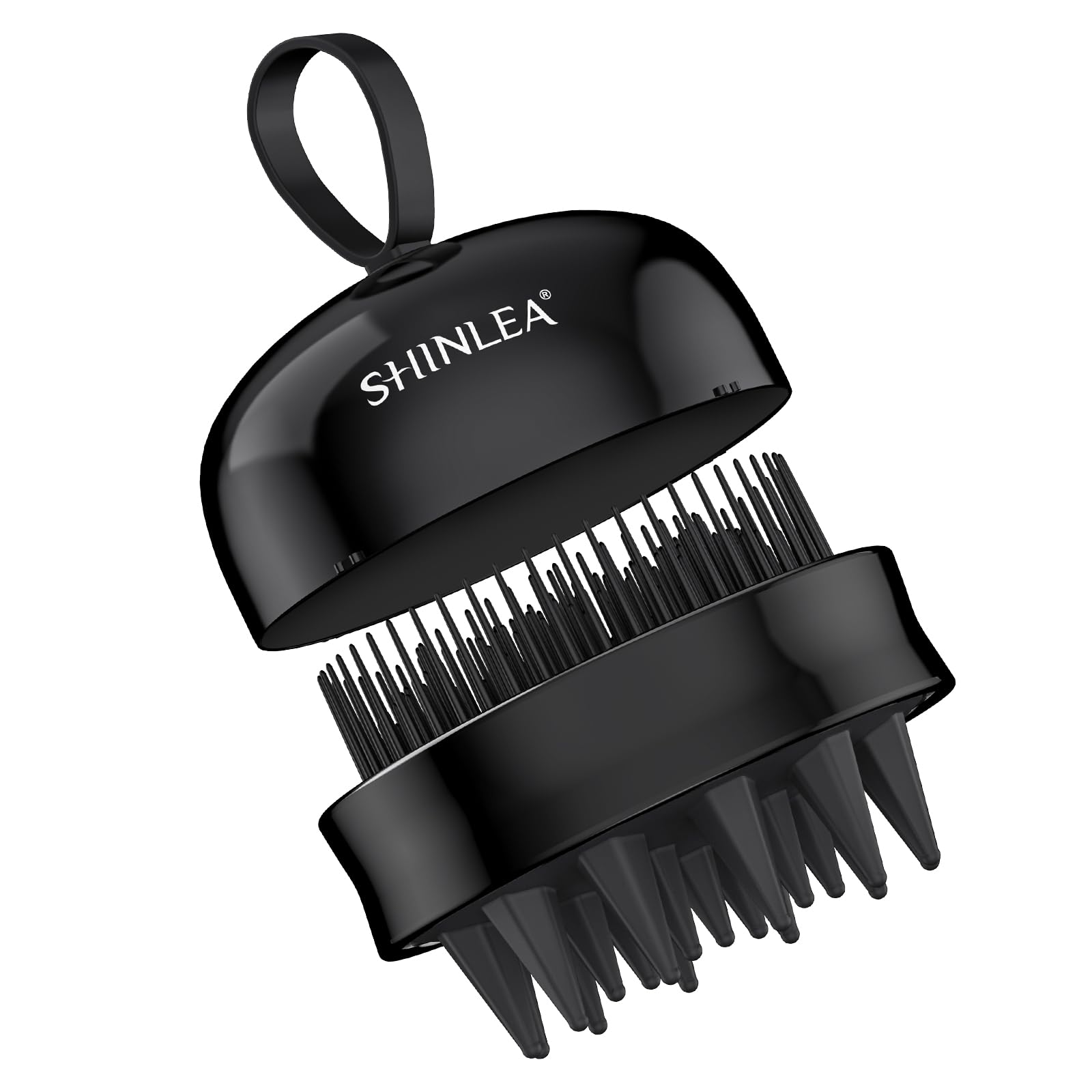 SHINLEA Kopfhaut Massagebürste - Shampoo Bürste für Tiefenreinigung, Silikon Doppelseitiger Haarmassagebürsten für Peeling Reduziert Schuppen, für Nasses & Trockenes Haar, 2 in 1 Design Schwarz Angebot bei HelloDeals
