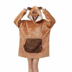 Unisex Kuscheldecke zum Anziehen mit Ärmeln und Kapuze Winter Comfy und Warm Sofadecke Übergroßes Tiere Decken Pulli Damen Lustige Riesen Hoodie Decke Capybara L Angebot bei HelloDeals