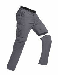 Outdoor Wanderhose für Herren Zip-Off-Wanderhose-Abnehmbar-Trekkinghose, Atmungsaktiv Outdoorhose Arbeit Hosen Schnell Trockend Sommer Funktionshose 3XL Grau Angebot bei HelloDeals