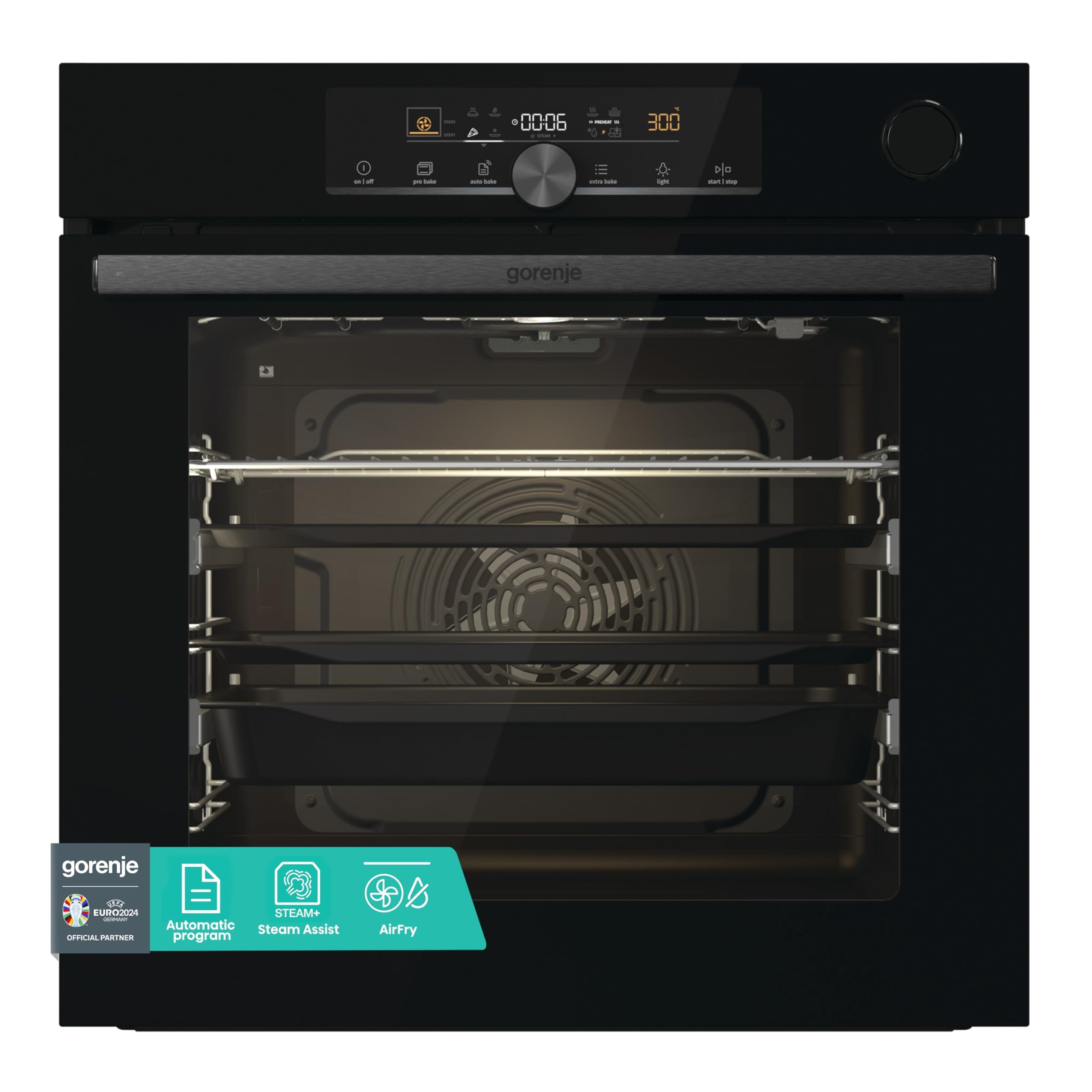 Gorenje 738009 OptiBake Advanced BSA 6747 A04BG Einbau-Backofen / 77L / Hydro/ Heißluft/ AutoBake/ Touch Bedienung/Bratenthermometer/GentleClose & Open/SteamAssist/StepBake/PizzaMode 300°C/ schwarz Angebot bei HelloDeals