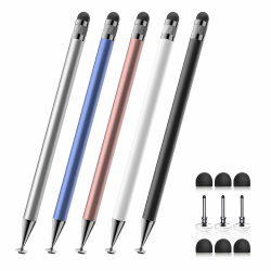 Bopomofo Tablet Stift (5 Stück),2 in 1 Touchscreen Stift,Stift für Tablet,Kompatibel Mit Handy,iPad, Android,Stift für Alle Touchscreens (Silber/Blau/Roségold/Weiß/Schwarz) Angebot bei HelloDeals