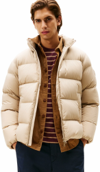 Tommy Hilfiger Herren Pufferjacke Down Stand mit Stehkragen XL Khaki (Sandalwood) Angebot bei HelloDeals