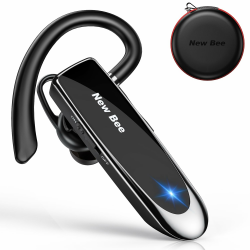New Bee Headset Bluetooth, Wireless Bluetooth Headset Freisprechen im Ohr mit Clear Voice Capture Technologie In-Ear Headsets für iPhone Samsung Huawei HTC, Sony, usw (Black2022) blacks Angebot bei HelloDeals