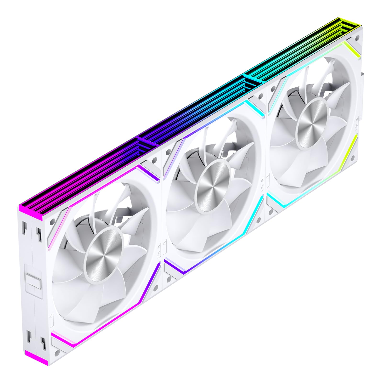 Jungle Leopard Interstellar-V2RS Daisy Chain RGB PC Lüfter 120MM 3er Pack,1850RPM/68CFM/2.4mmH2O,5V3PIN ARGB und 12V4PIN PWM Lüfter (White, Reverse) White Reverse Angebot bei HelloDeals