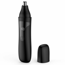 Nasenhaartrimmer, wiederaufladbarer professioneller, schmerzfreier Nasentrimmer für Ohren und Augenbrauen, mit Doppelklingen, leicht zu reinigen und zu waschen (Schwarz) Angebot bei HelloDeals