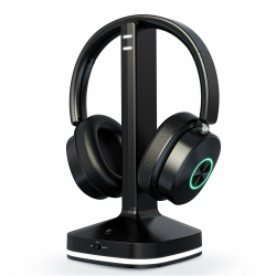 Funkkopfhörer für Fernseher, Kabellose TV-Kopfhörer mit Sender-Ladestation für Senioren, Ohne Audio-Verzögerung, Bluetooth 5.4, Over-Ear Kopfhörer mit 3 Audiomodi, Geschenk für Eltern/Ältere Menschen Black Angebot bei HelloDeals