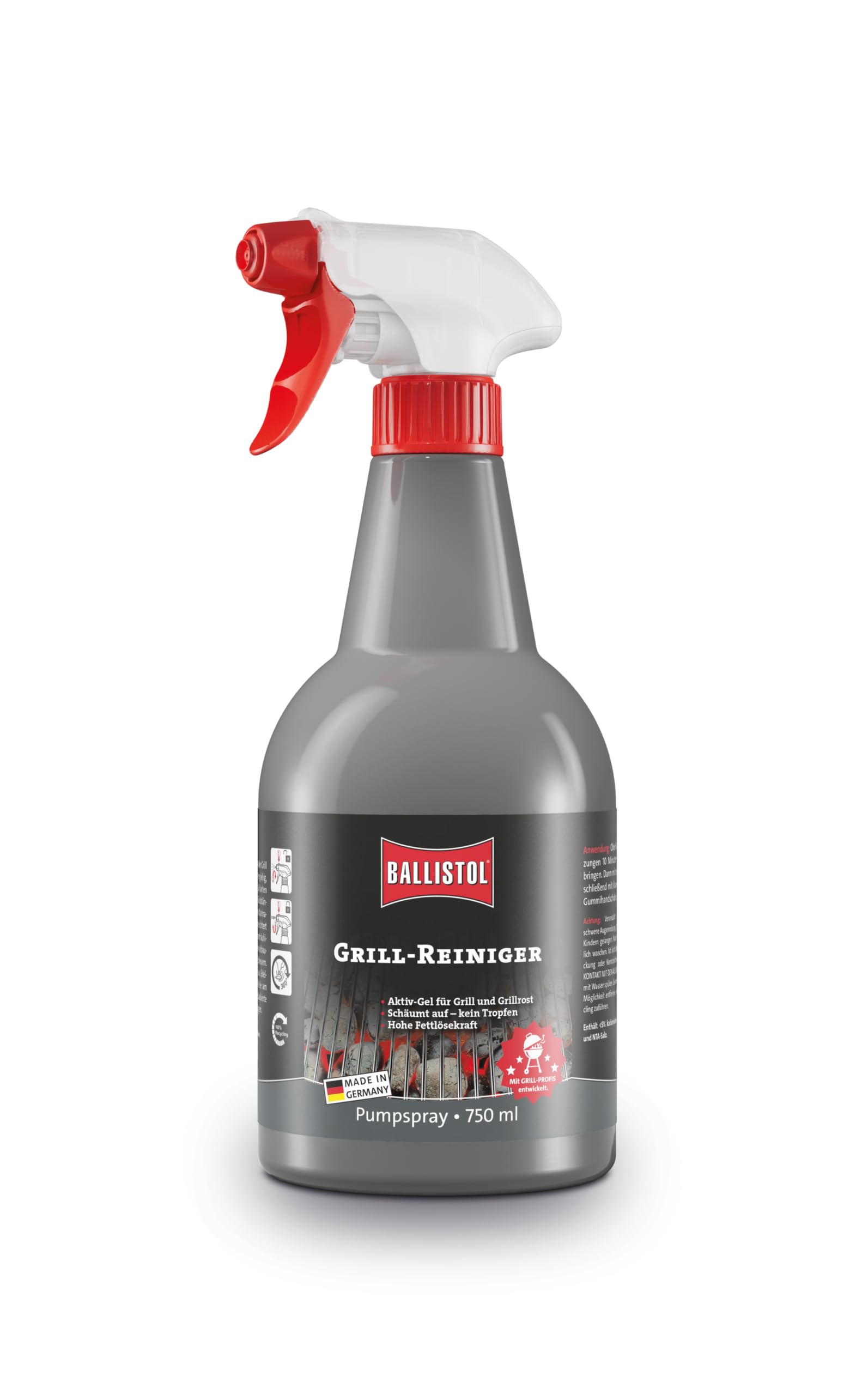 BALLISTOL 25440 Grill-Reiniger 750ml Spray - Aktiv-Schaum BBQ-Reiniger für Rost, Grill, Gasdüsen, Edelstahl, Emaille Angebot bei HelloDeals