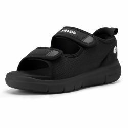 FitVille Weit Offene Diabetiker Sandalen Herren Orthopädische mit Klettverschluss Verstellbare Gesundheitsschuhe Verbandschuhe bei geschwollene Füße Reha-Schuhe Ödeme Hausschuhe 40 EU Weit Schwarz Angebot bei HelloDeals