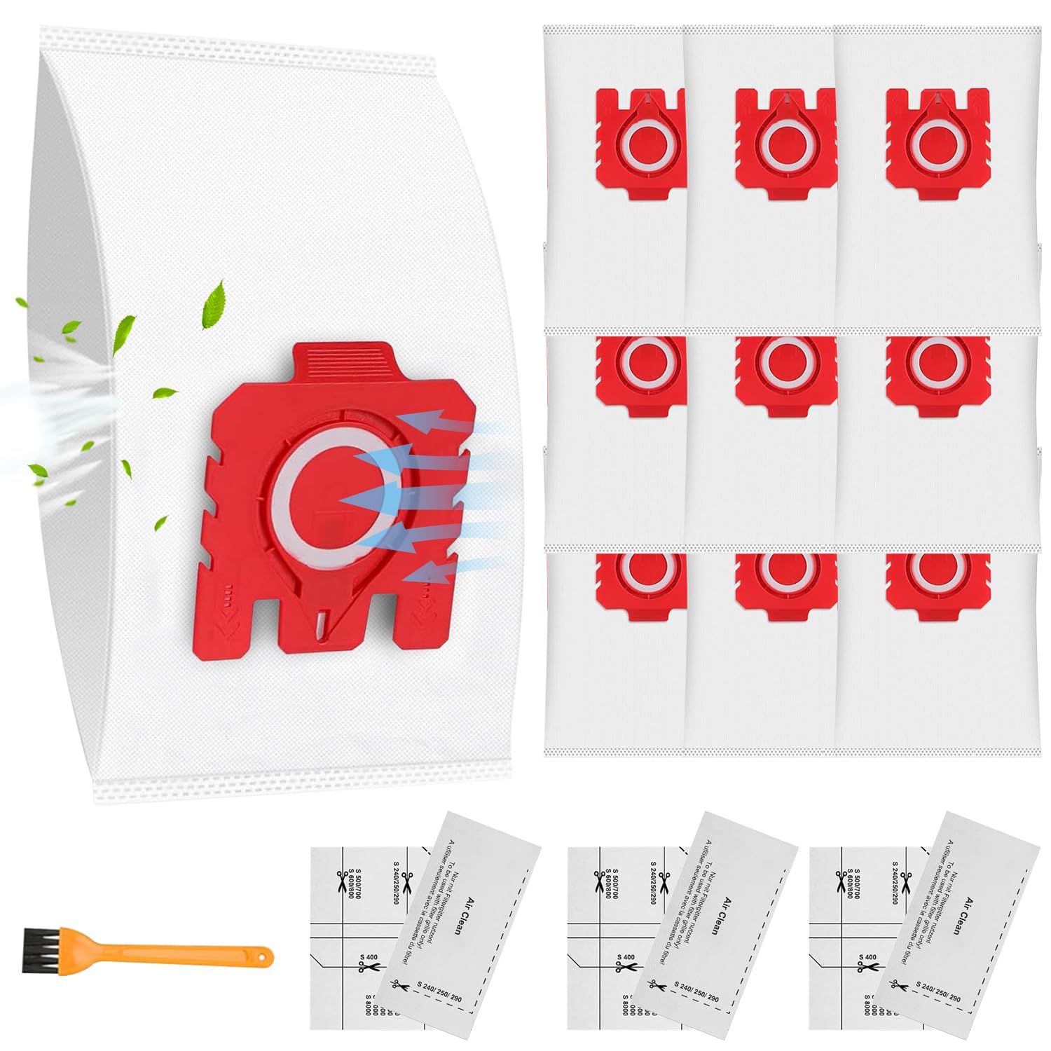 10 Stück Staubsaugerbeutel 3D Efficiency für Miele Hyclean Pure FJM Staubsauger Complete C1 Compact C1 Compact C2 S6 S4 mit 3 Motorfilter 3 Abluftfilter Ersatz Zubehör Rot 9917710 12281690 Fjm 10 Stück Rot + Weiß Angebot bei HelloDeals