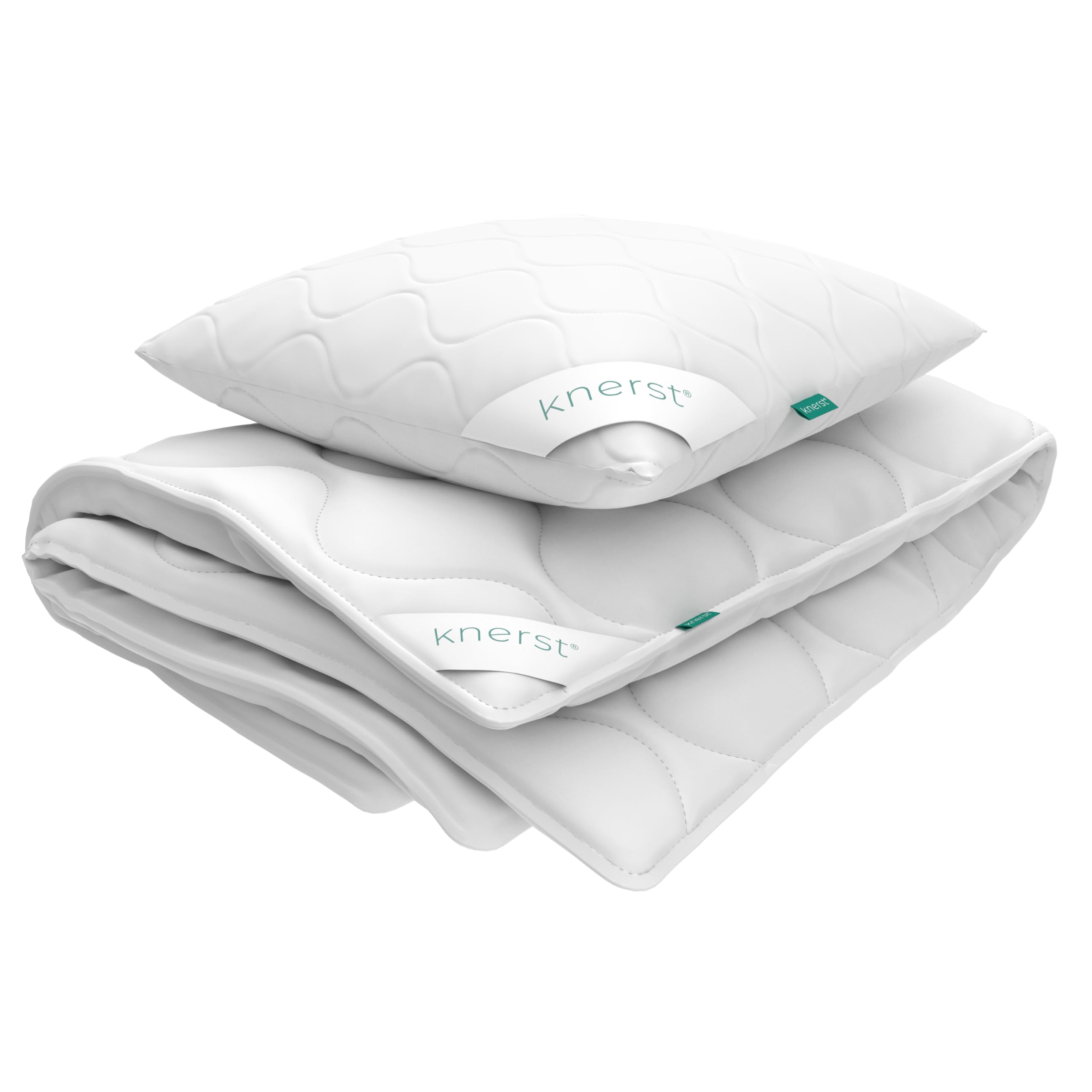 KNERST Bettdecke Und Kissen Set - 135x200 cm, Weiß, 4-teilig, Made in Europe Angebot bei HelloDeals