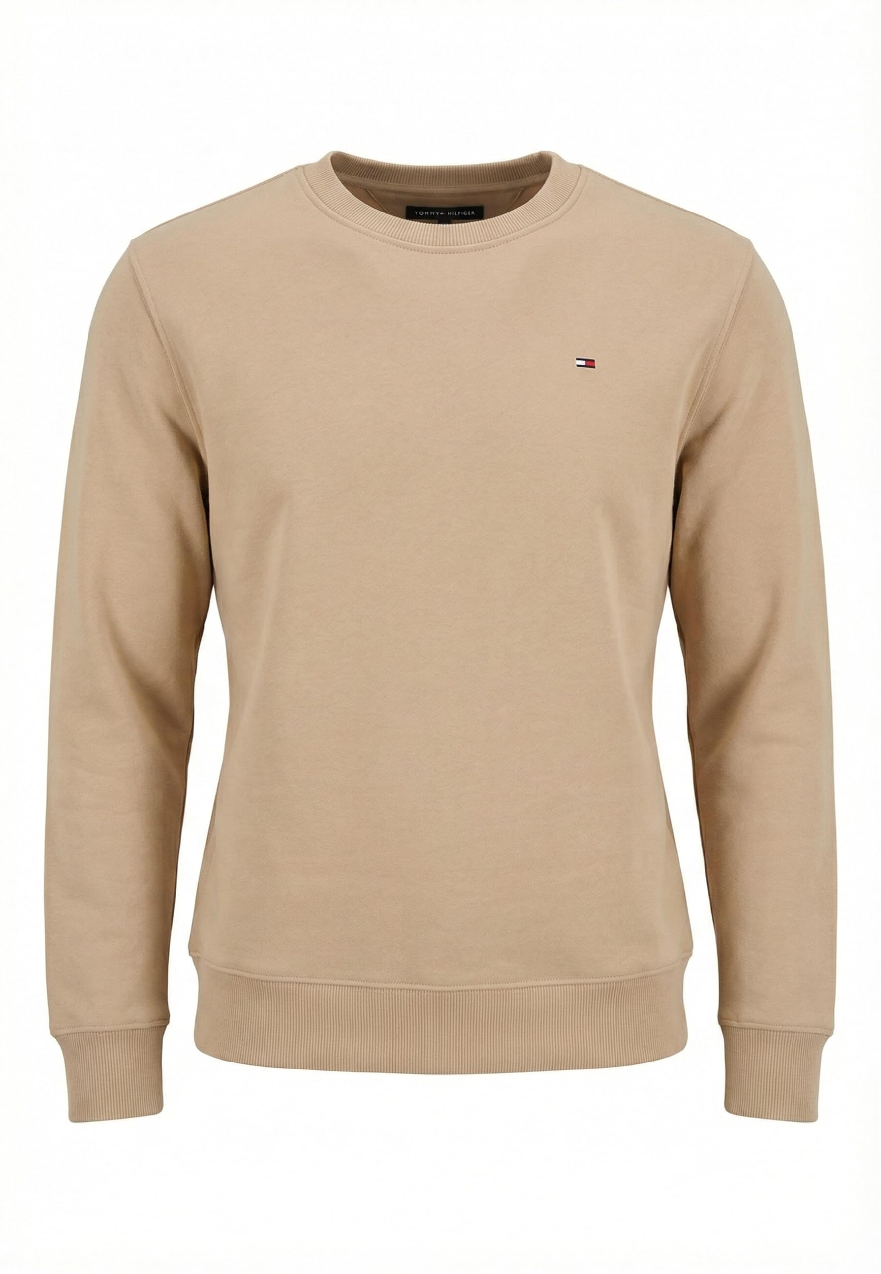 Tommy Jeans Herren TJM Reg S Flag Crew EXT Dm0dm20741 Pullover-Sweatshirt (1er Pack) XS Beige (Gulf Sand) Angebot bei HelloDeals