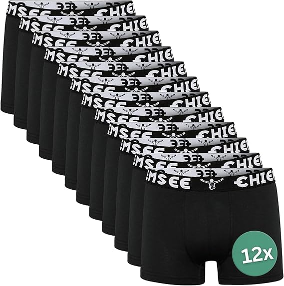 Chiemsee Boxershorts Herren I 12er Set Kurze Herren Unterhosen mit elastischem Waistband Style I Regular fit Boxershorts Men aus atmungsaktiver Baumwolle I 2 Farben, Größe S-4XL M 9090 Black/Black Angebot bei HelloDeals