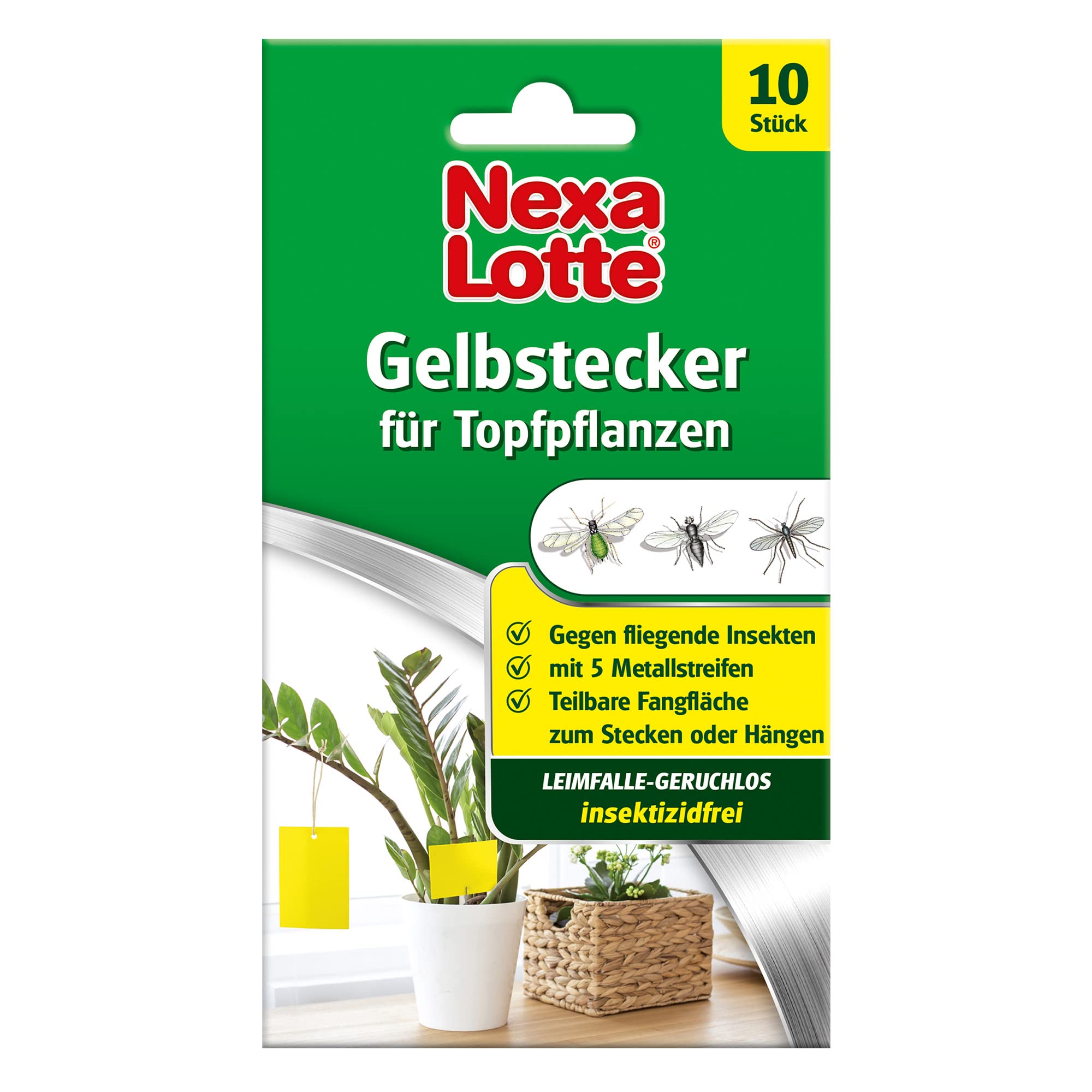 Nexa Lotte Gelbstecker, 10 St. - insektizidfreie, beidseitig beleimte Leimfallen zum Schutz von Zierpflanzen Angebot bei HelloDeals