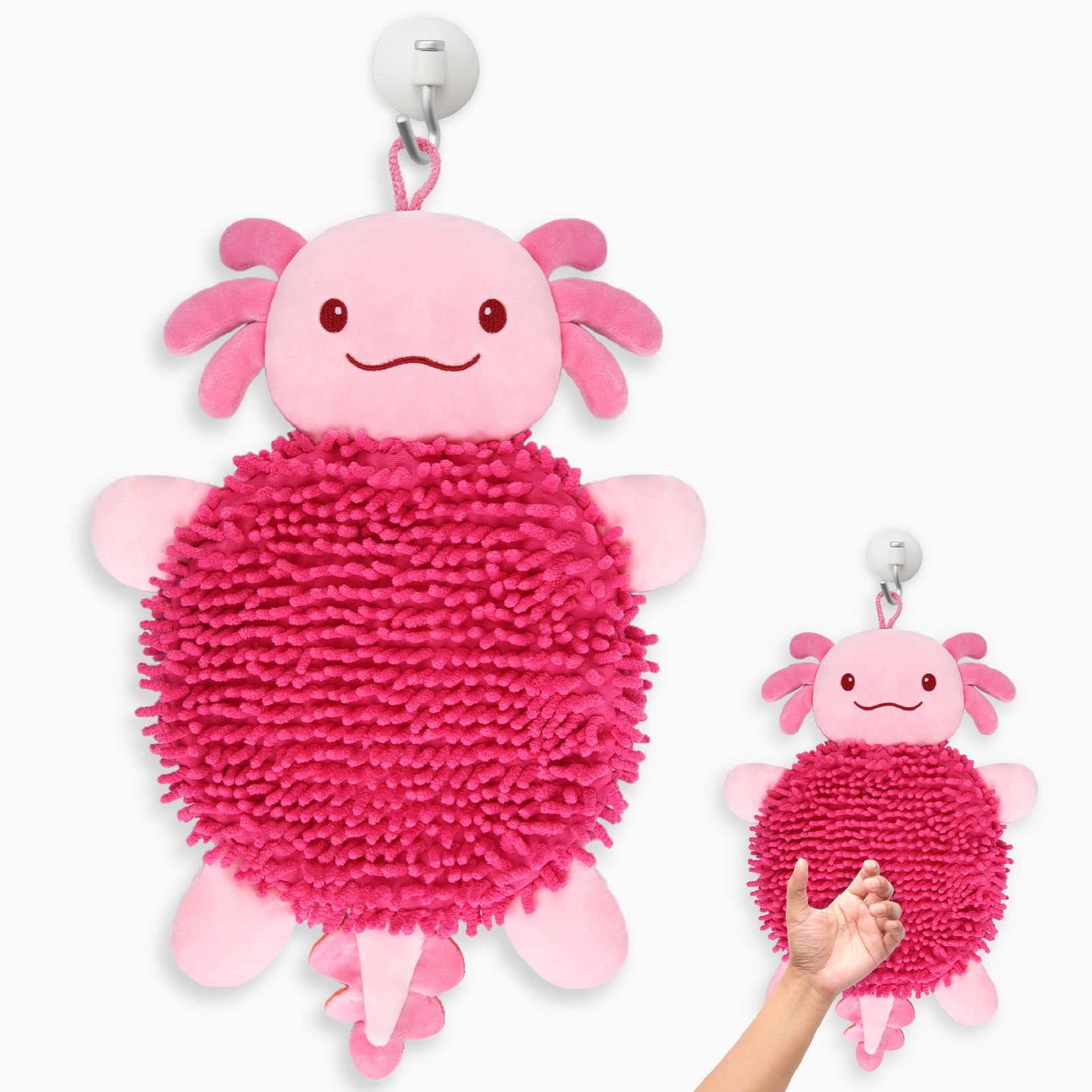 Niedliche Rosa Axolotls Handtücher Kinder,Saugfähiges Hängendes Handtuch,Schnelltrocknendes Handtuch für Küche und Bad,Handtücher für Kinder Erwachsene Angebot bei HelloDeals