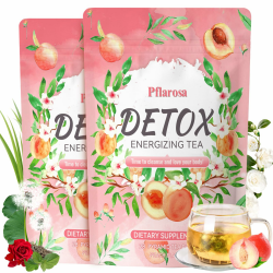 Detox Tee zum Abnehmen – Bio Entgiftungstee 56 Tage Kur zur Stoffwechselanregung Pfirsichpink Angebot bei HelloDeals