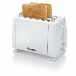 Tristar BR-1009 Toaster, 650 Watt, für 2 Toast-Scheiben 2 Kurze Schlitze, 6 Bräunungsstufen und Aufwärmfunktion für Brötchen – Weiß, Metall 2 Schlitze Single Angebot bei HelloDeals