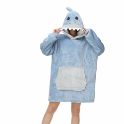 Unisex Kuscheldecke zum Anziehen mit Ärmeln und Kapuze Winter Comfy und Warm Sofadecke Übergroßes Tiere Decken Pulli Damen Lustige Riesen Hoodie Decke Hai L Angebot bei HelloDeals