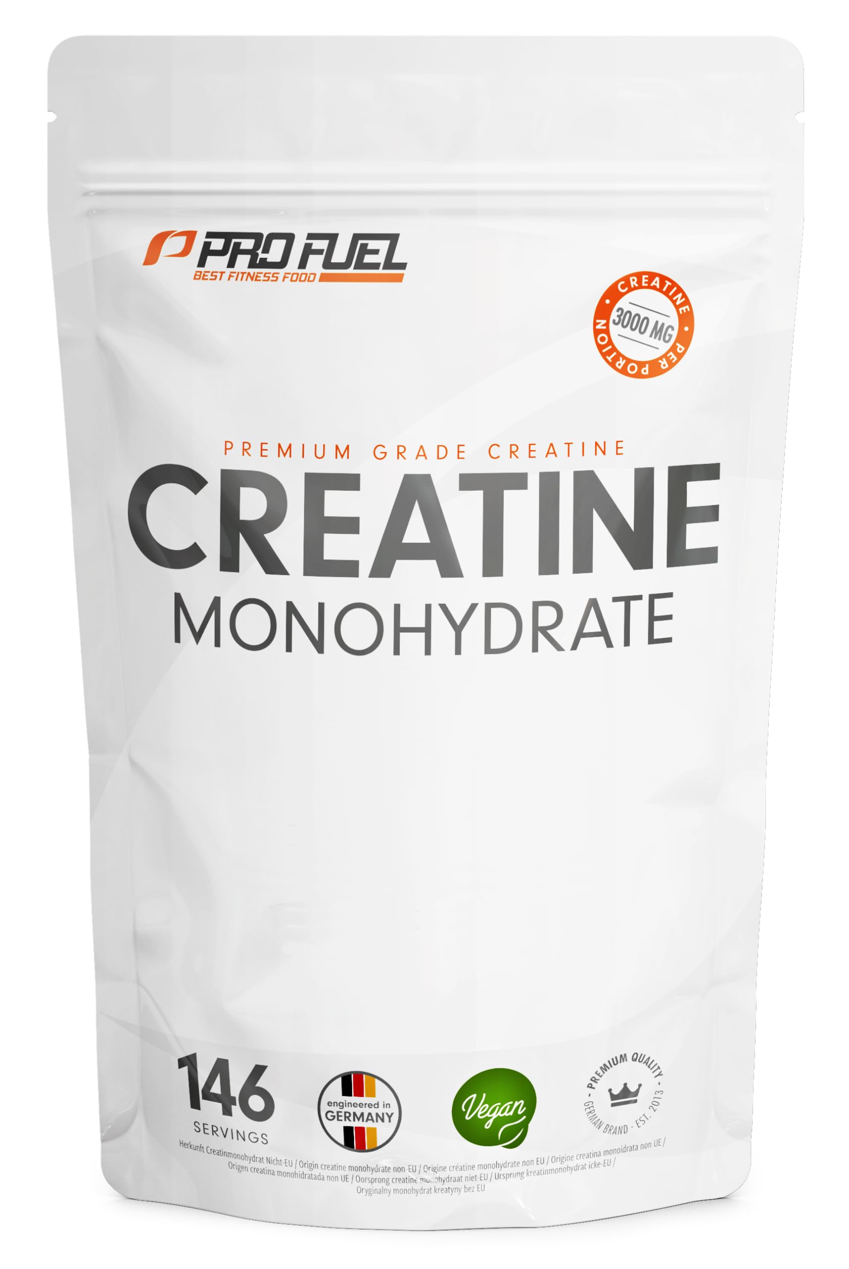 Creatin Monohydrat Pulver 500g - Kreatin Monohydrat in mikronisierter Qualität - Creatine-Monohydrate optimal hochdosiert - laborgeprüft mit Zertifikat - 100% vegan - für 146 Anwendungen 1x 500g Beutel Angebot bei HelloDeals