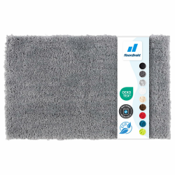 Floordirekt Badematte Sky - Badezimmerteppich - Weicher, dichter Hochflor - Rutschhemmend & Schnell trocknend - Geeignet für Fußbodenheizung - Eckig & Rund (80 x 150 cm, Silbergrau) 80 x 150 cm (Rechteckig) Silbergrau Angebot bei HelloDeals