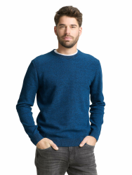 Tom Tailor Herren Strickpullover aus Bio-Baumwolle XS 40138 - Blue Navy Twotone Angebot bei HelloDeals