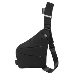 Umhängetasche, Schultertasche, Brusttasche, Anti-Diebstahl, für Damen und Herren Schwarz Angebot bei HelloDeals