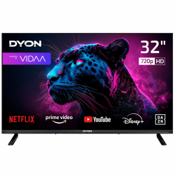 DYON Movie Smart 32 VX - 32 Zoll 80 cm Smart TV mit HD Triple Tuner (DVB-C/-S2/-T2), App Store, Prime Video, Netflix, YouTube, DAZN, Disney+, waipu.tv, Hotelmodus 32 Zoll Smart TV (2025) Angebot bei HelloDeals