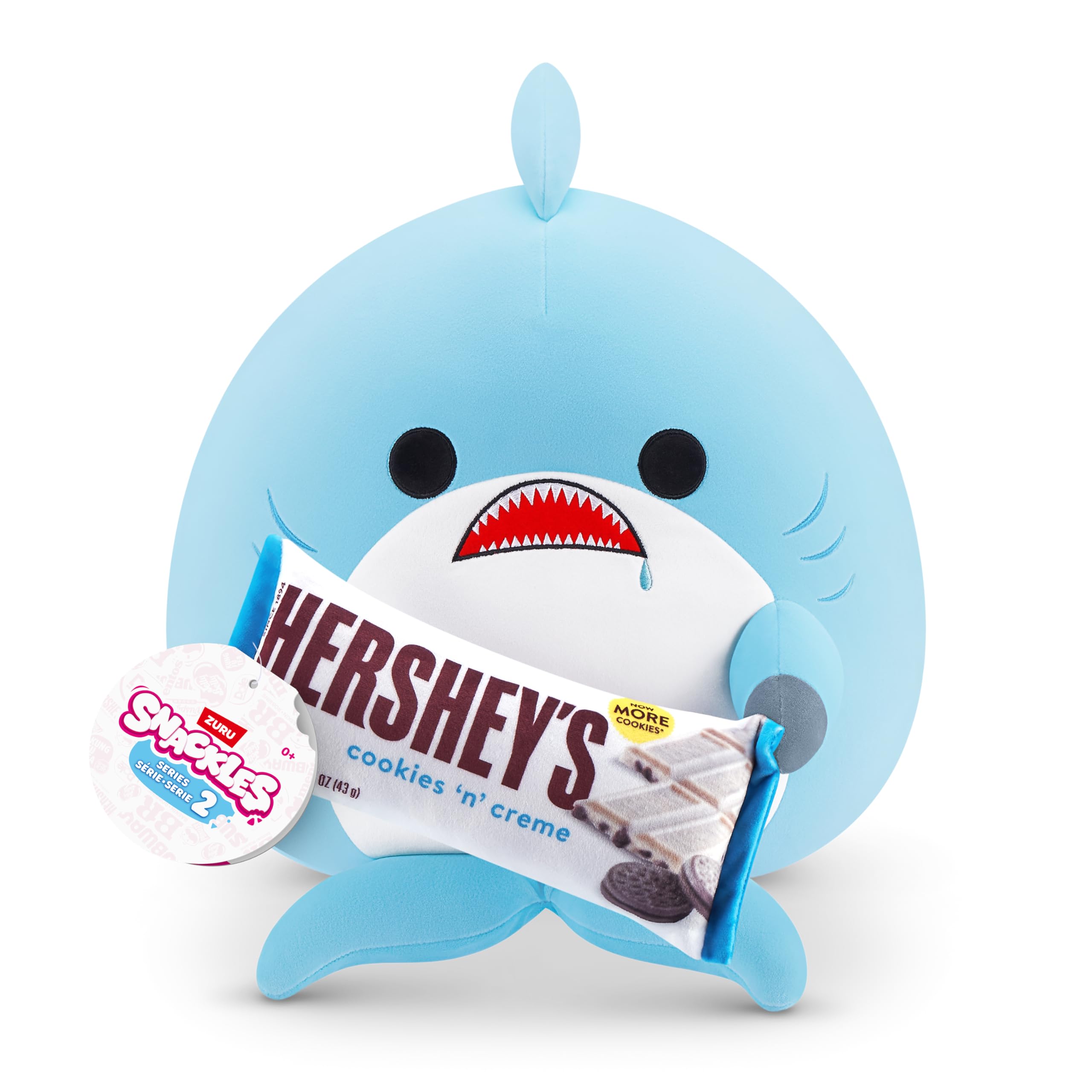 Snackles, Series 2, Shark (Hershey, Cookie n Cream), Kuschelig-weiches, beruhigendes, 35 cm großes Plüschspielzeug mit lizenziertem Snacks (Shark) Medium (35 cm) Shark (Hershey, Cookie N Cream) Angebot bei HelloDeals