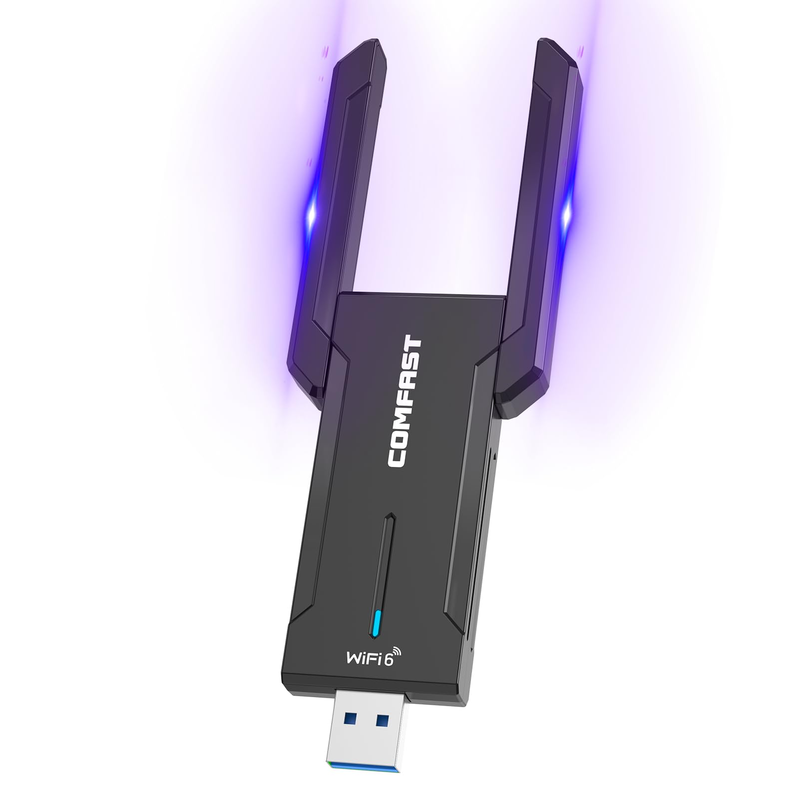 COMFAST WLAN Stick, 5400Mbps USB WLAN Adapter USB 3.0 WiFi6 Tri-Band Con High-Gain Dual Antenna, OFDMA & MU-MIMO, WPA3 Sicherheit, Unterstützt Windows 10/11, Plug and Play Schwarz Angebot bei HelloDeals