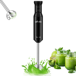 Stabmixer, Wancle pürierstab 600W Elektrischer hand blender Rührstab mit Turbo für die Zubereitung von Babynahrung, Salaten, Suppen und Gemüs (Black) Angebot bei HelloDeals