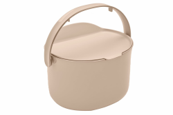 Skaza Daily Biomülleimer Küche 3,3 Liter – mit Deckel und Henkel – Einhändiges Öffnen – Abfalleimer aus Postconsumer-Recyceltem Kunststoff (Cappuccino) Angebot bei HelloDeals