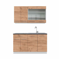 Vicco Singleküche Fame-Line, Goldkraft Eiche/Weiß, 140 cm, AP Anthrazit, passend für gängige Elektrogeräte und Spülen kombinierbar Goldkraft Eiche/Weiß Mit AP Anthrazit Angebot bei HelloDeals