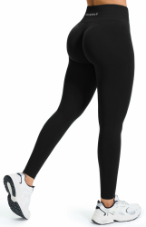 JOYSPELS Revolution Seamless Sport Leggings Damen, High Waist Gym Sporthose Booty Lifting Po Push Up Tights S Schwarz Angebot bei HelloDeals