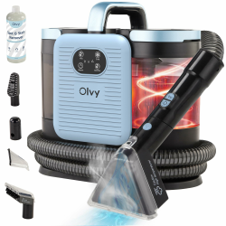 Olvy Teppichreiniger PRO – Nasssauger Polsterreiniger mit Dampf – 100°C Steam Cleaner – Sofa Reiniger Gerät – Polster Sauger Nass – inkl. Reinigungsmittel – 1650W – Matratzenreiniger Dampfstaubsauger Angebot bei HelloDeals