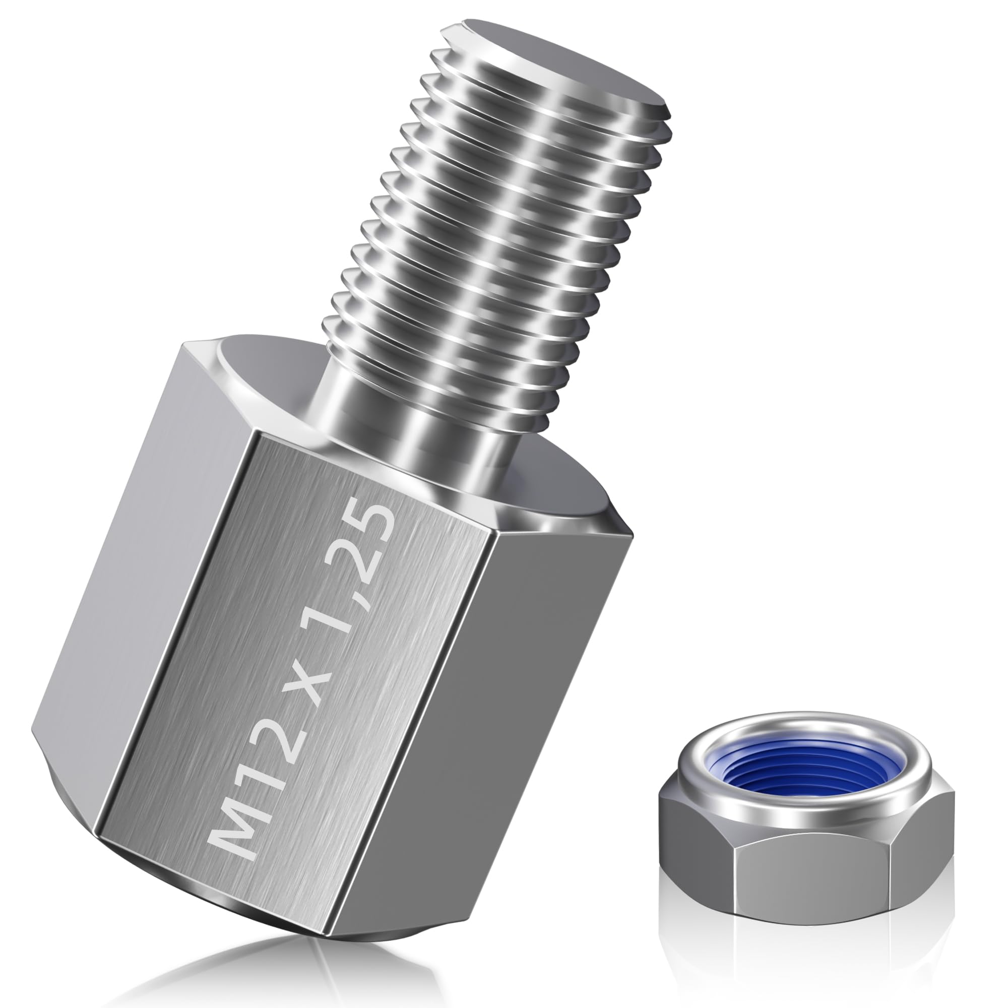 NICEDACK Fahrrad Achsadapter für M5 Schnellspanner, 3/8" x26 Vollachse, M10 x 1,0 Vollachse, Fahrrad Anhänger Kupplungs Adapter Silber-M12 x 1,25 Angebot bei HelloDeals