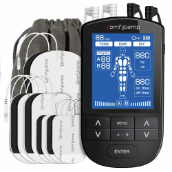 Comfytemp 4 Kanäle 8 Elektroden TENS/EMS/DIY Gerät Schmerztherapie mit 24 Modi, Massage für Arm,Bein,Rücken,Schulter,Nacken mit 10 Elektroden Pads K6106 4 Kanal Angebot bei HelloDeals