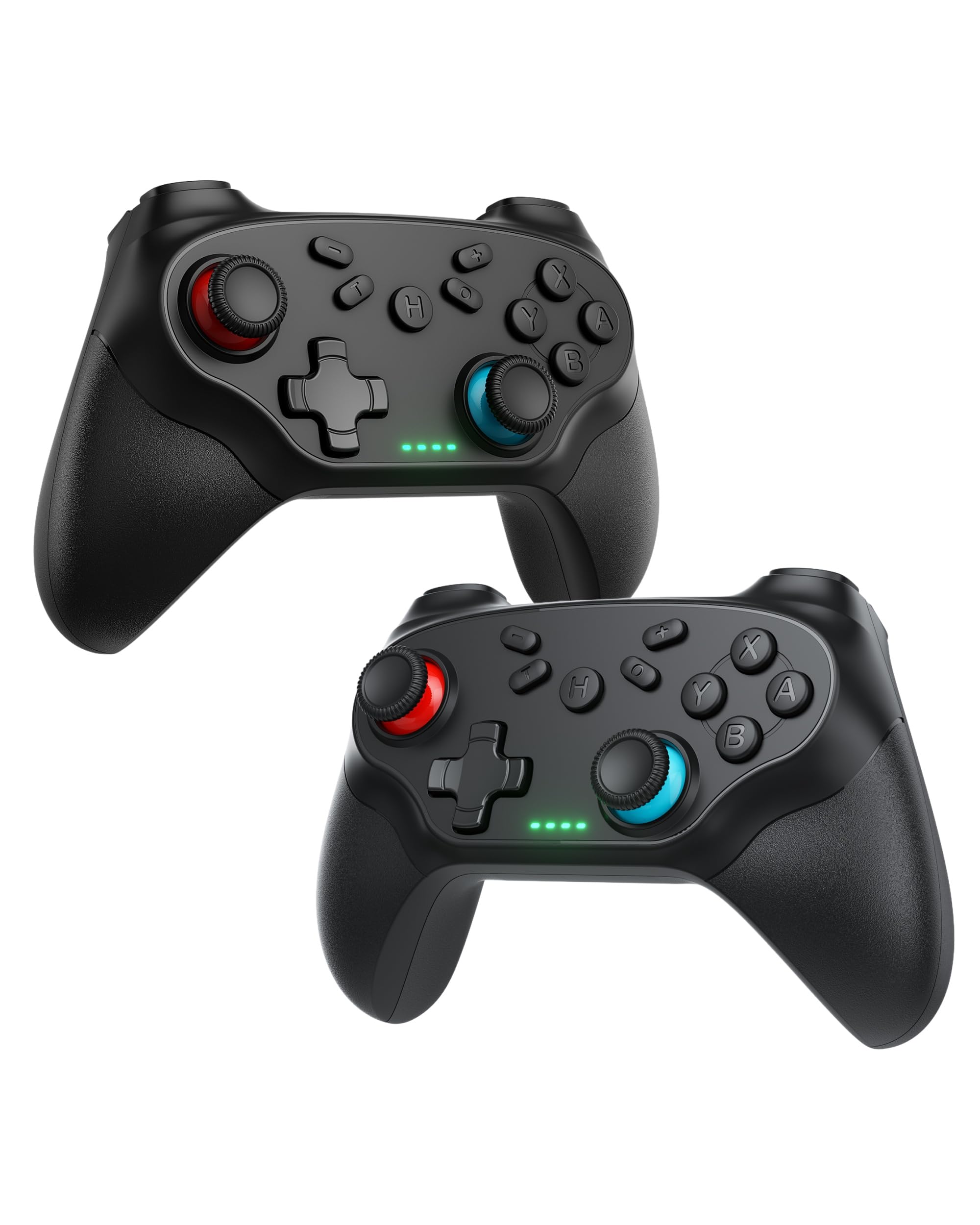 GGiking 2 Stück Wireless Controller für Nintendo Switch 2/1/Lite/OLED/PC, mit Aufwachen/Duale Motoren Vibration/6-Achsen-Gyrosensor/Screenshot/Turbo Funktion 01 Schwarz Angebot bei HelloDeals