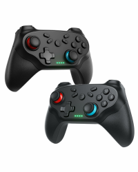 GGiking 2 Stück Wireless Controller für Nintendo Switch 2/1/Lite/OLED/PC, mit Aufwachen/Duale Motoren Vibration/6-Achsen-Gyrosensor/Screenshot/Turbo Funktion 01 Schwarz Angebot bei HelloDeals