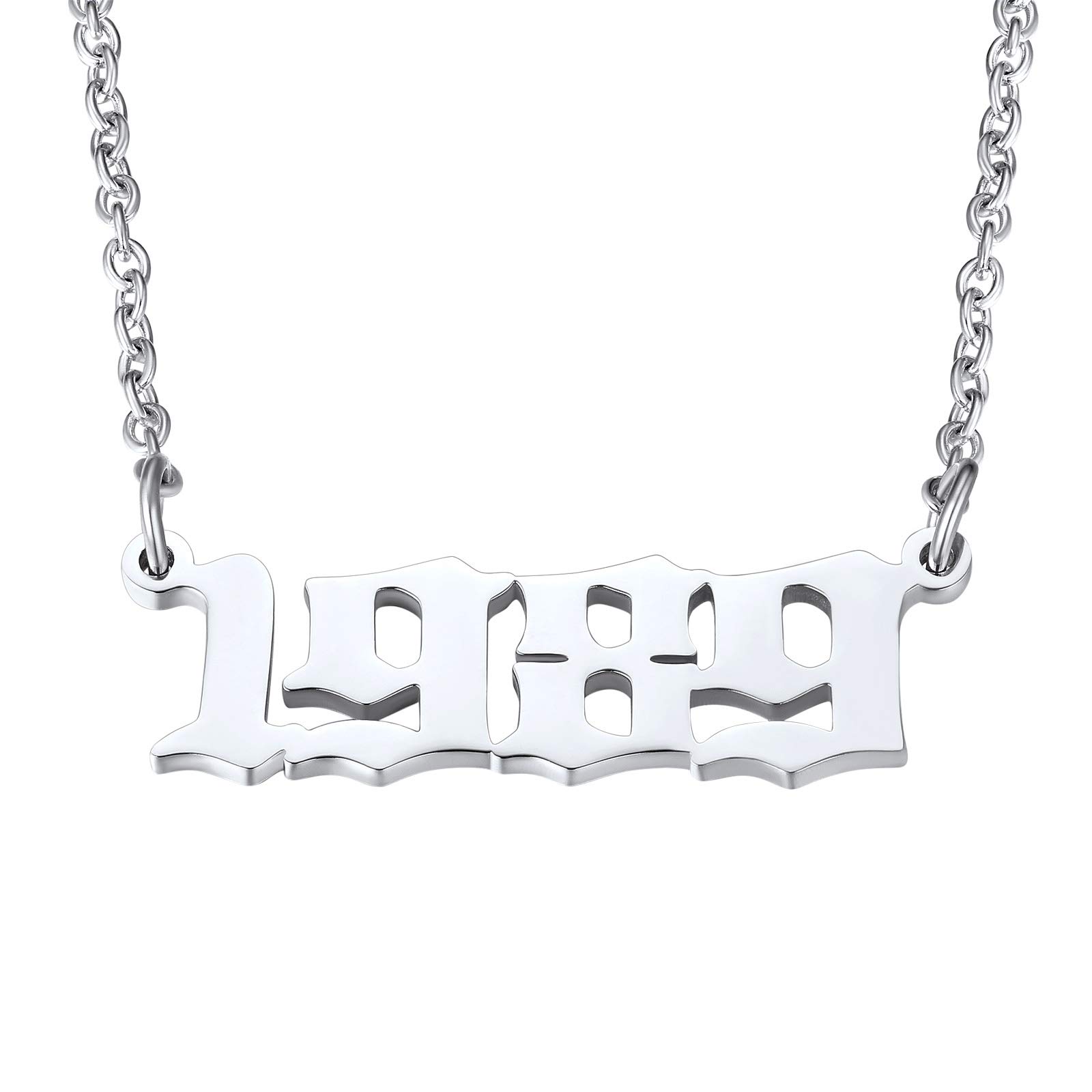 FindChic Damen Herren Kette mit Geburtsjahr 1985-2005 Anhänger Engelszahl 000-999 Anhänger Personalisierte Nummer Halskette Jahreszahl Kette für Geburtstag Valentinstag Jahr 1989-silber Angebot bei HelloDeals