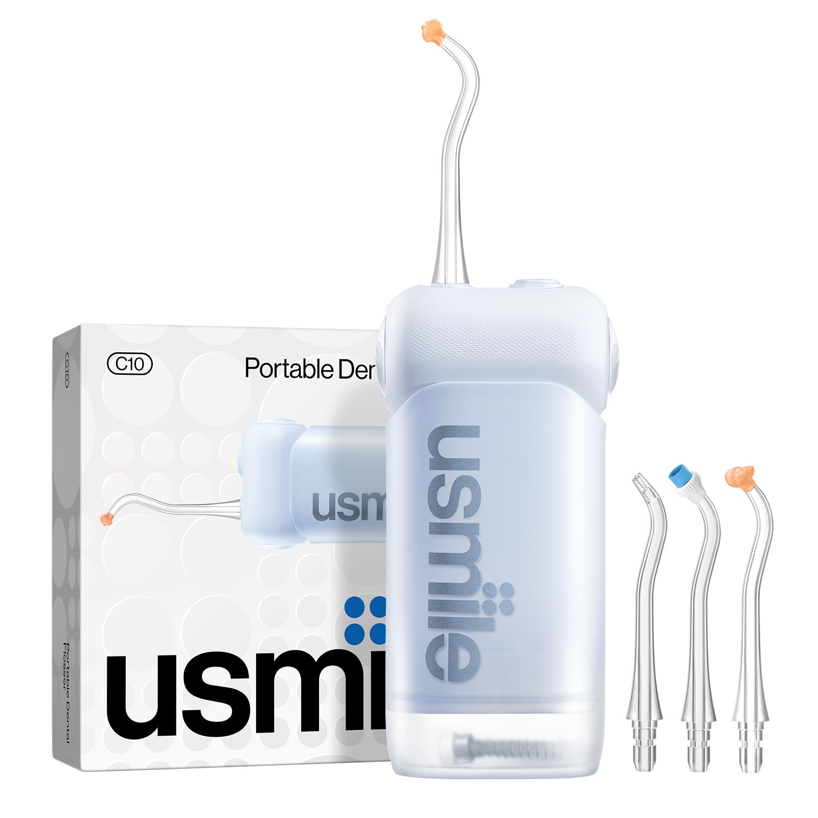 usmile C10 Tragbare Munddusche – 95 Tage Akkulaufzeit, 4 Reinigungsmodi, 180 ml Tank, IPX7 Wasserdicht, Ideal für Reisen, Zahnspangen, Implantate & Empfindliches Zahnfleisch (Blau) Angebot bei HelloDeals