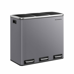 SONGMICS Mülleimer Küche, 3 x 18 L, Mülltrennsystem 3 Fächer, inklusive 15 Müllbeutel, Abfalleimer, Treteimer, für recycelbare Abfälle, Biomüll, mit Deckel, mattgrau LTB054G01 Angebot bei HelloDeals