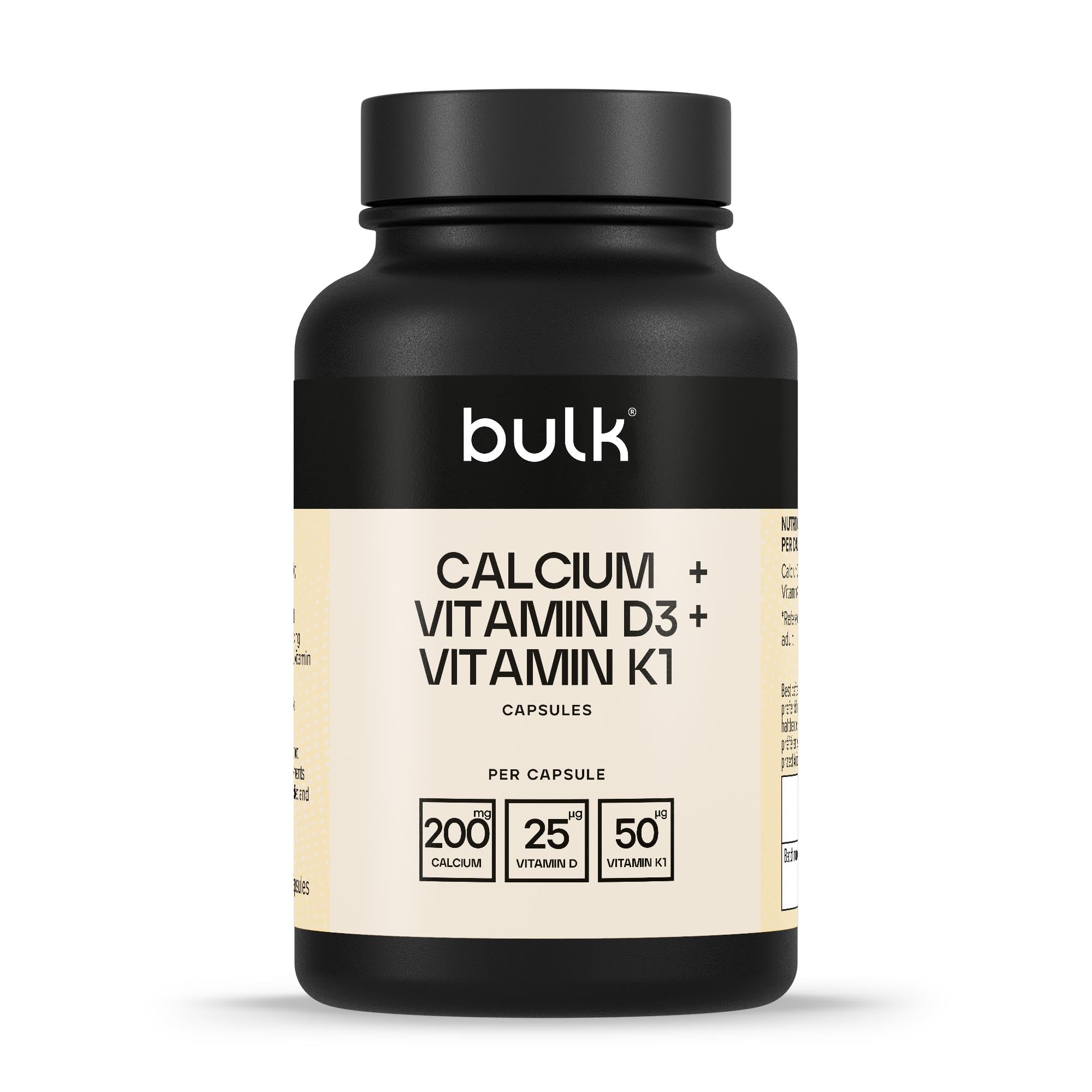 Bulk Calcium-, Vitamin D3- und Vitamin K1-Kapseln, 1000 mg, Packung mit 270 Stück, Verpackung kann variieren Angebot bei HelloDeals