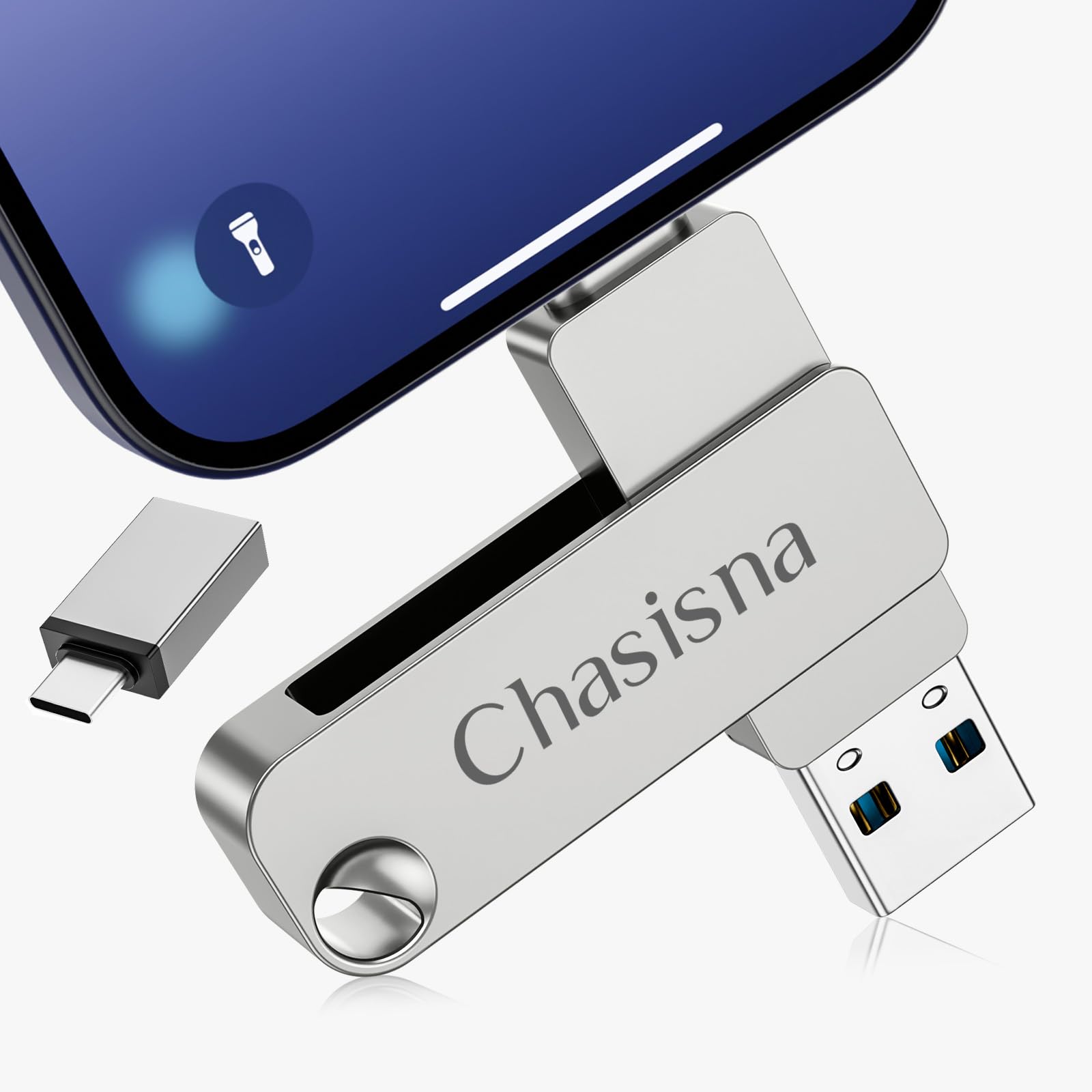 256GB USB Stick Für iPhone/iPad/PC/Android,3 in 1 USB Stick iPhone Mit 1OS, Type C Und USB-Anschluss Externer Speicher für Fotos und Videos（Keine App erforderlich） 256GB Silber Angebot bei HelloDeals