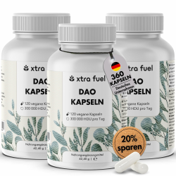 DAO Kapseln 360 Stück (hochdosiert) - 300,000 HDU pro Tagesdosis - DAO Enzym aus Erbsenprotein - vegan & laborgeprüft (3er Pack) 360 Kapseln Angebot bei HelloDeals