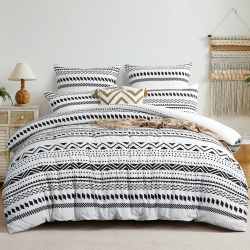 RUIKASI Bettwäsche 220x240 3 teilig Grau - Bettbezug 220 x 240 Set mit Boho Muster, Bettwäsche-Sets 220x240cm aus Mikrofaser mit Reißverschluss Weich und Bügelfrei 220x240 3teilig Boho Grau Angebot bei HelloDeals