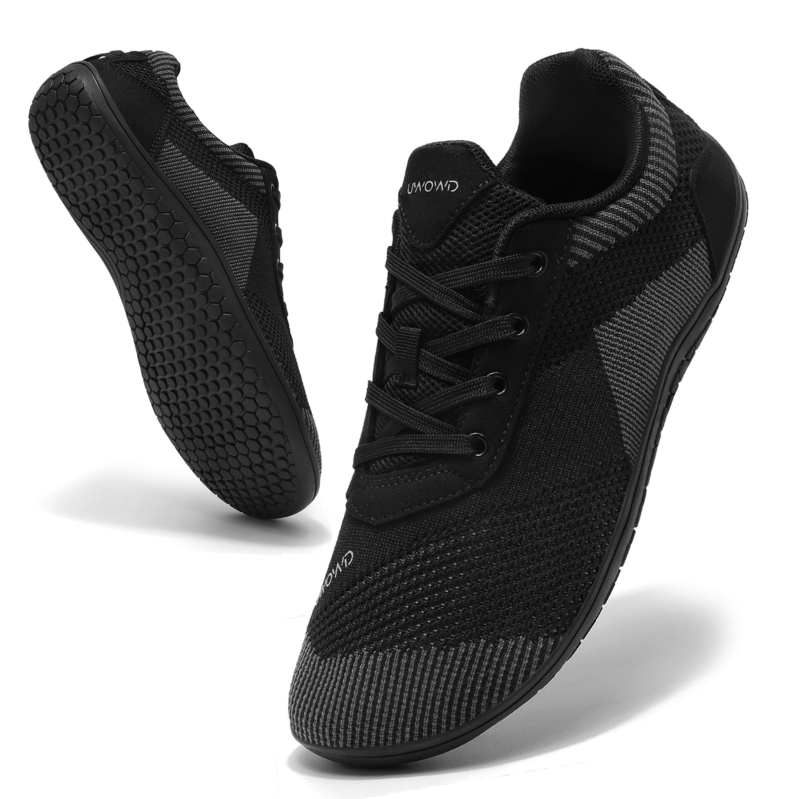 Barfußschuhe Damen Herren | Breite Zehenbox & 4 mm Zero-Drop-Sohle | Leicht Atmungsaktiv rutschfest | Sport Outdoor Alltag 44 EU Schwarz Angebot bei HelloDeals
