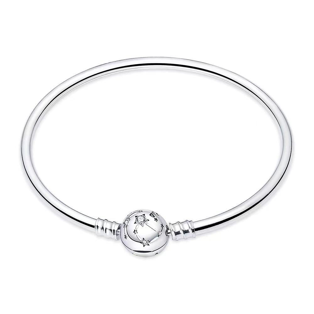 LNQOBU Damen Armband Silber 925 Schlangen Schmetterling Armband mit Funkelnden Herz Verschluss Charms (Mit Einem Spacer Perlen) Sterne und Galaxien Armband 7,1in/18 cm Angebot bei HelloDeals