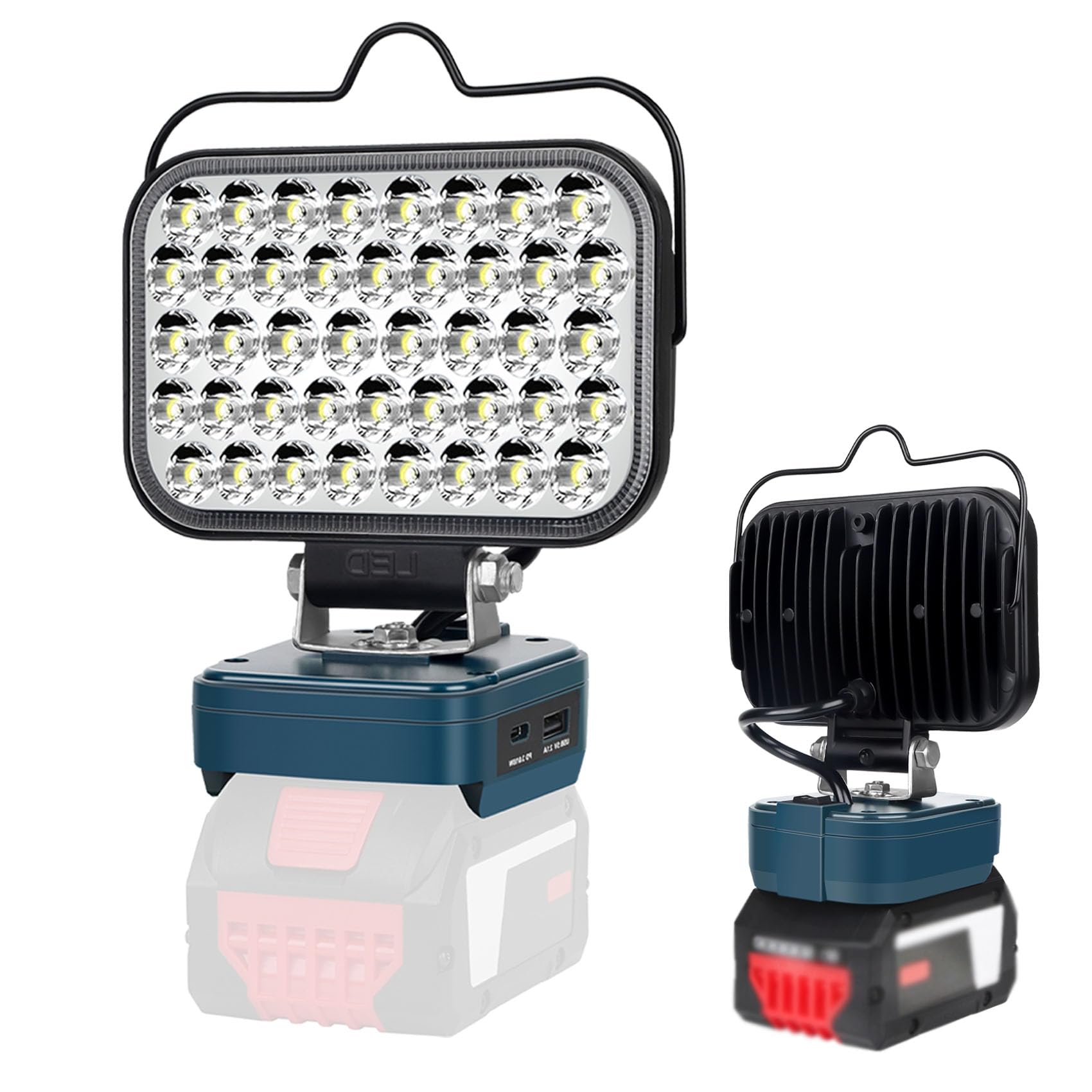 Lampe Für Bosch GBA 18V Akku,126W 5800LM Kabellose Arbeitsleuchte,Tragbare LED Strahler Flutlichter Baustellen Lampe mit USB & TYP C für Camping, Garagen, Autoreparatur 126w für Bosh Gba 18v Angebot bei HelloDeals