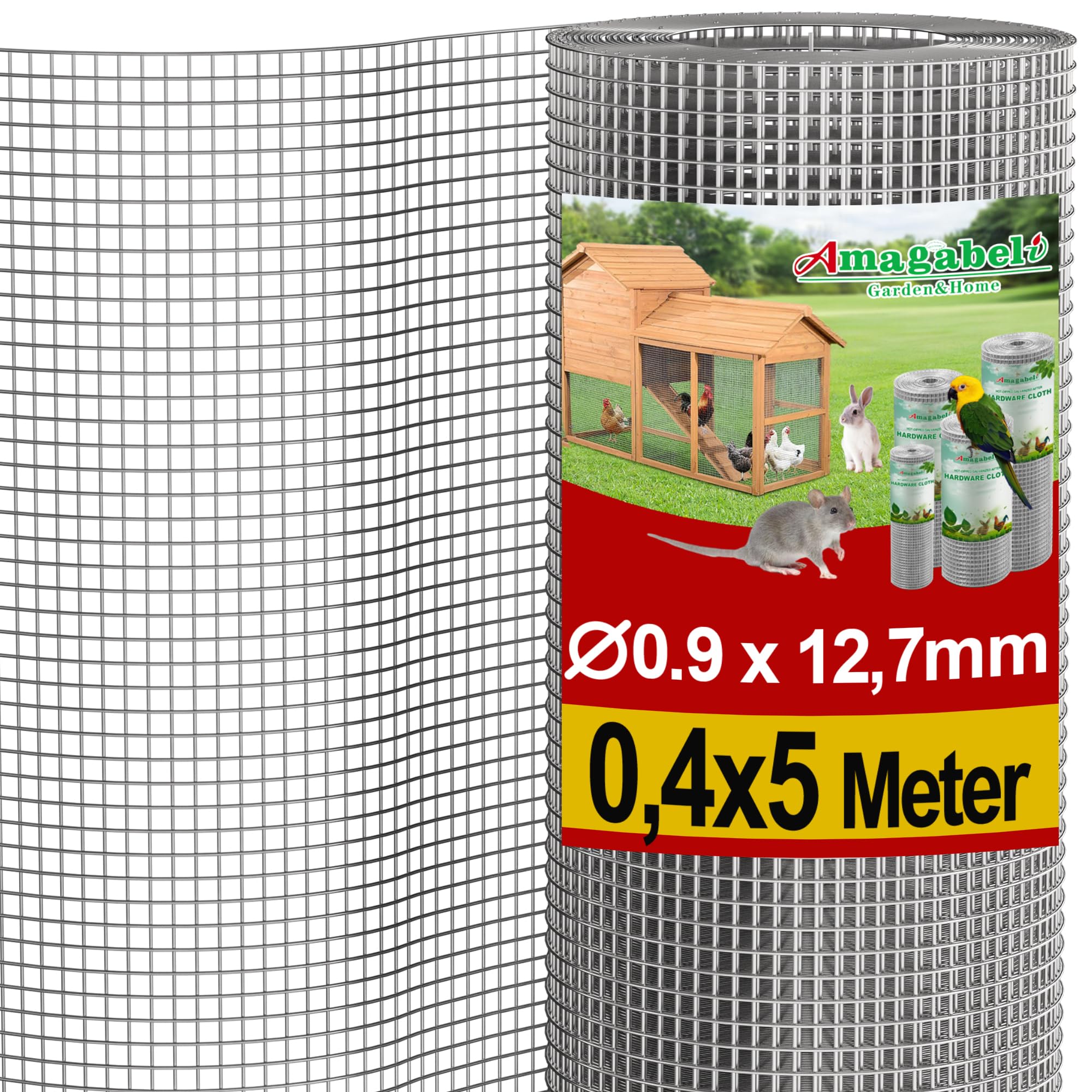 Amagabeli Drahtgitter Volierendraht 0,4 X 5 Meter,0.9mm 12,7 mm Maschenweite Feuerverzinkt & Rostfrei – Für Hochbeet, Voliere, Kaninchenzaun, Wühlmausschutz | Leicht Schneidbar & Wetterfest 0,4 x 5M 12,7 X 12,7 Mm Angebot bei HelloDeals